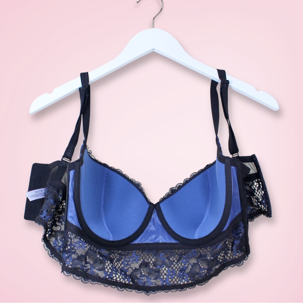 Adore Me Blue Lace Bra - Picture 7 of 9